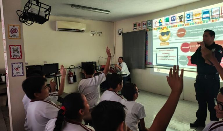 Imparte la Guardia Estatal Cibernética pláticas a estudiantes sobre prevención de la violencia digital