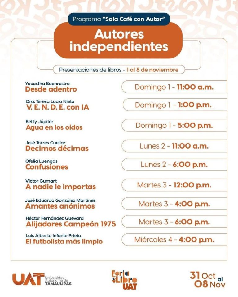 Abre la UAT espacios a escritores independientes en la Feria del Libro 2026