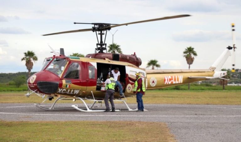 Trasladan en aeronave médica a paciente a unidad de quemados del Hospital General de Victoria