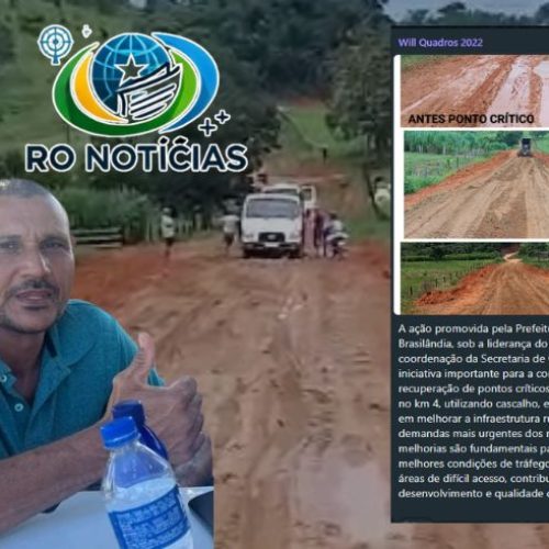 Prefeito Ginão de Nova Brasilândia é criticado por piorar estradas rurais durante chuvas, Confira o Vídeo!